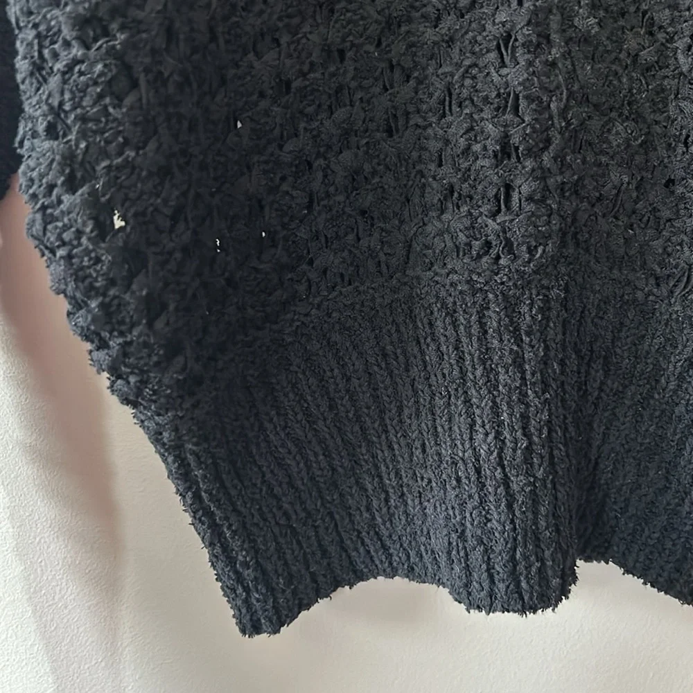 Free People Best of You V-Neck Cotton Sweater‎ Black Size XS